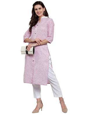 solid textured straight kurta - 17035601 - Standard Image - 4