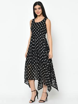 polka dot asymmetric dress - 17035645 - Standard Image - 2