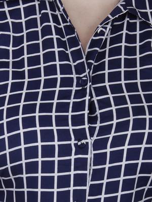 shirt collar checkered jumpsuit - 17035651 - Standard Image - 4