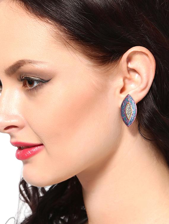 grey metal drop earring - 17041158 - Zoom Image - 2
