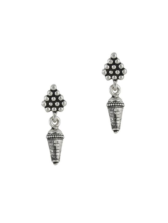 silver metal drop earring - 17041280 - Zoom Image - 1