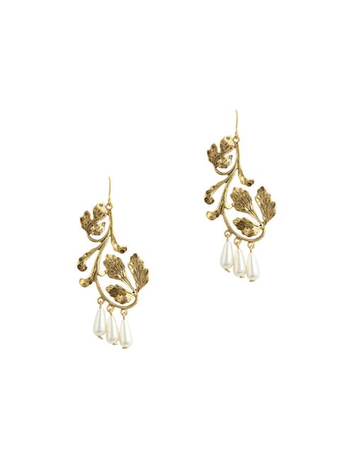 gold metal drop earring - 17041367 - Standard Image - 1