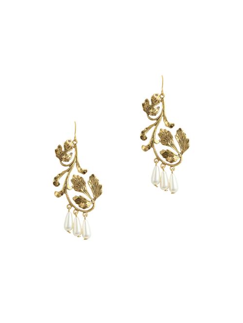 gold metal drop earring - 17041367 -  Standard Image - 0