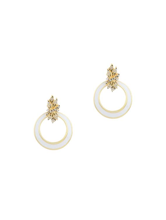 gold metal drop earrings - 17041413 - Zoom Image - 1