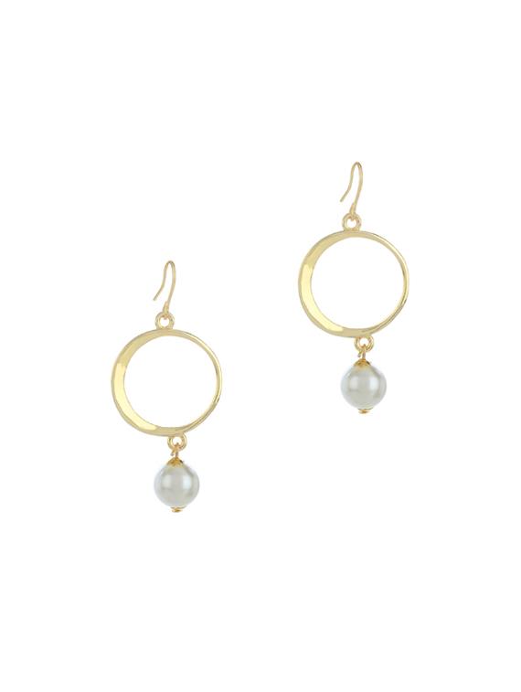 gold metal drop earring - 17041416 - Zoom Image - 1