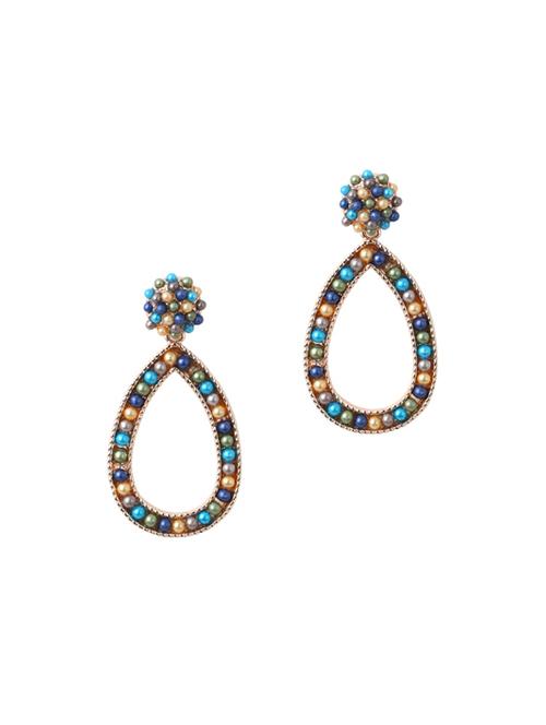 multi colored metal drop earring - 17041429 - Standard Image - 1