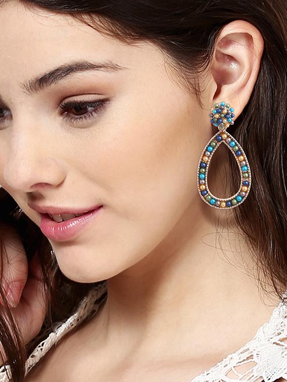 multi colored metal drop earring - 17041429 - Zoom Image - 2