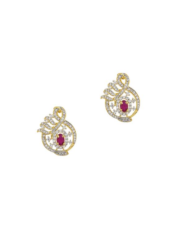gold metal studs earring - 17041480 - Zoom Image - 1