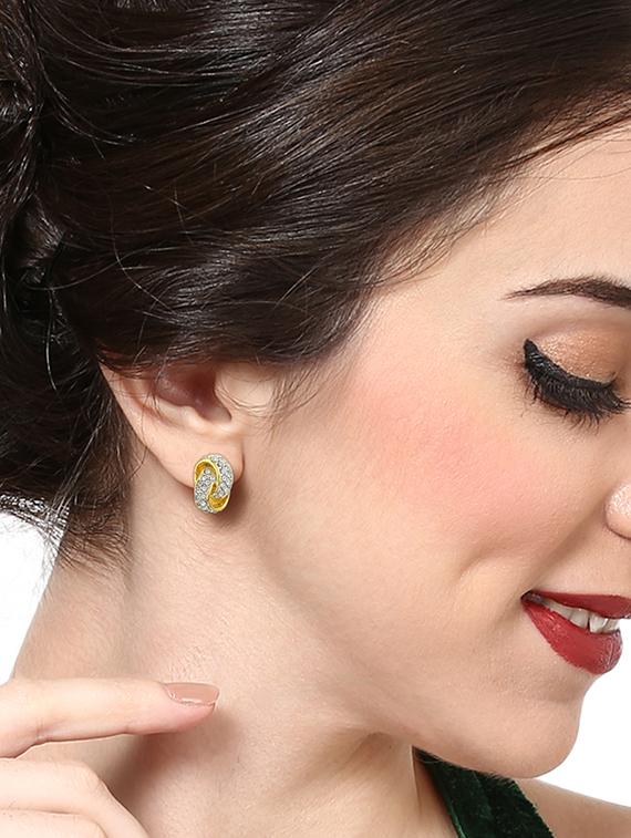 gold metal studs earring - 17041526 - Zoom Image - 2