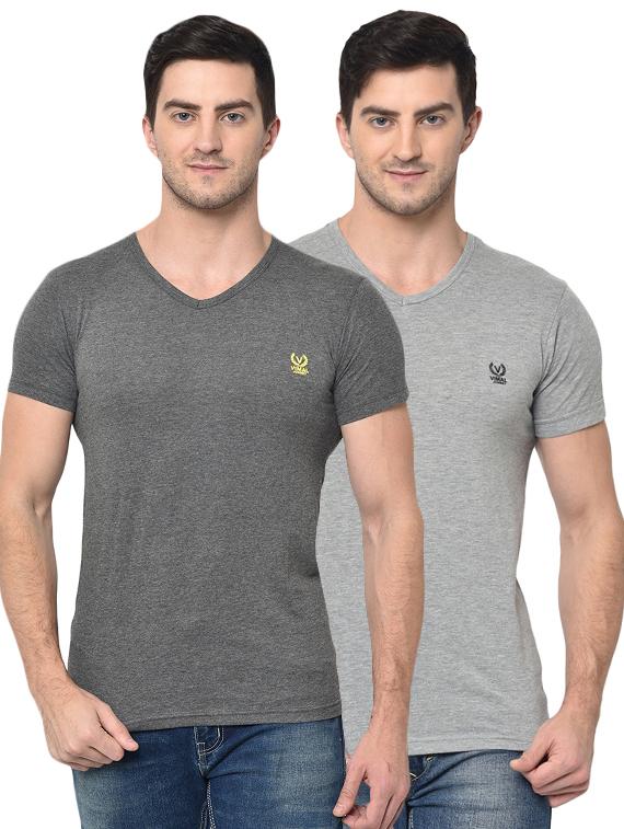 grey solid combo t-shirt - 17059670 - Zoom Image - 1
