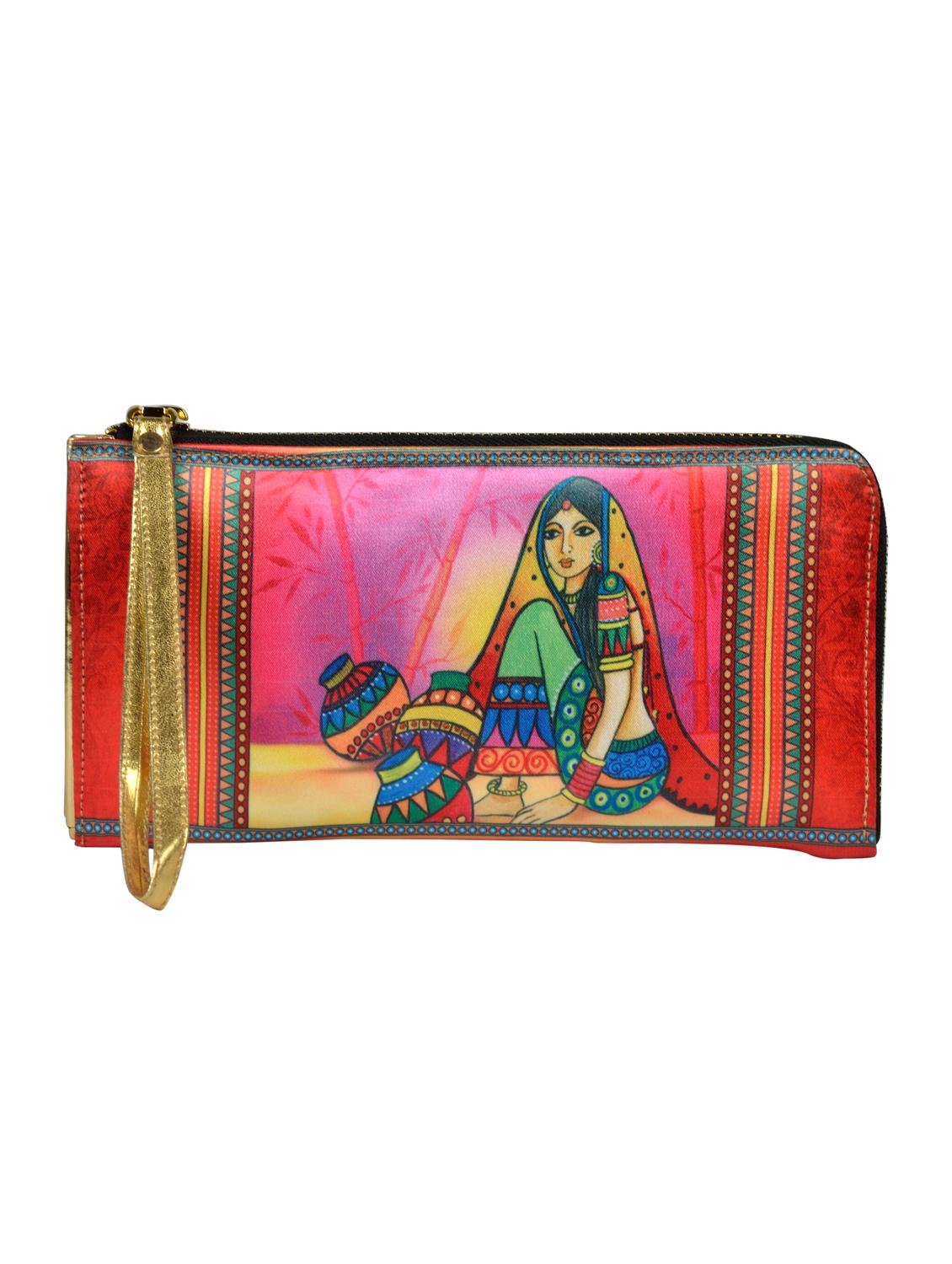 multi colored satin regular clutch - 17060119 - Zoom Image - 1