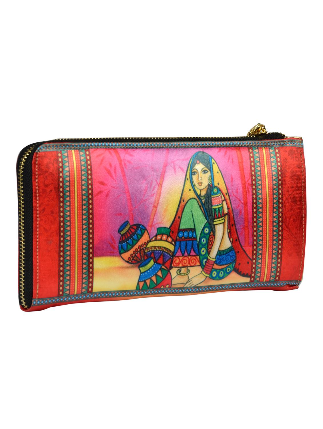multi colored satin regular clutch - 17060119 - Zoom Image - 2