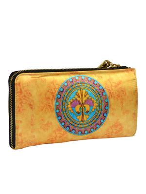 yellow satin regular clutch - 17060132 - Standard Image - 2