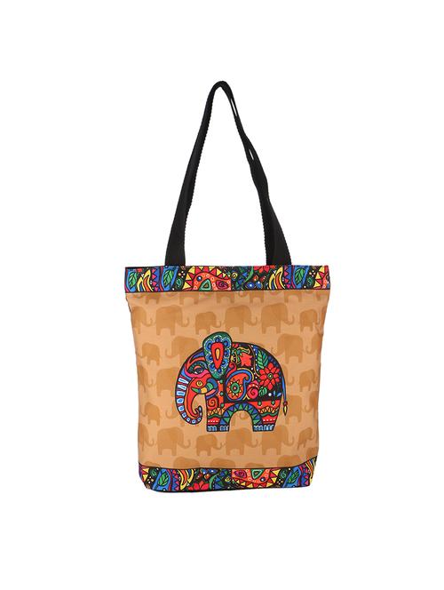 multi colored canvas ethnic shopping bag - 17060196 - Very Small Image - 1