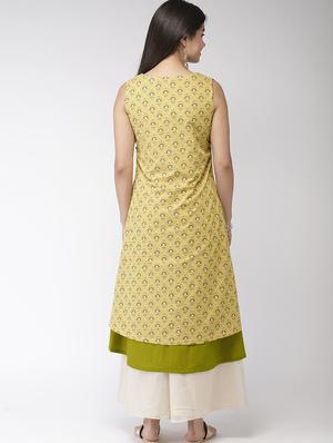 printed layered a-line kurta - 17060692 - Standard Image - 3