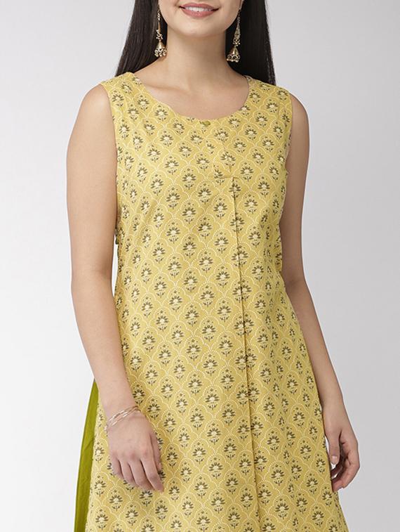 printed layered a-line kurta - 17060692 - Zoom Image - 4