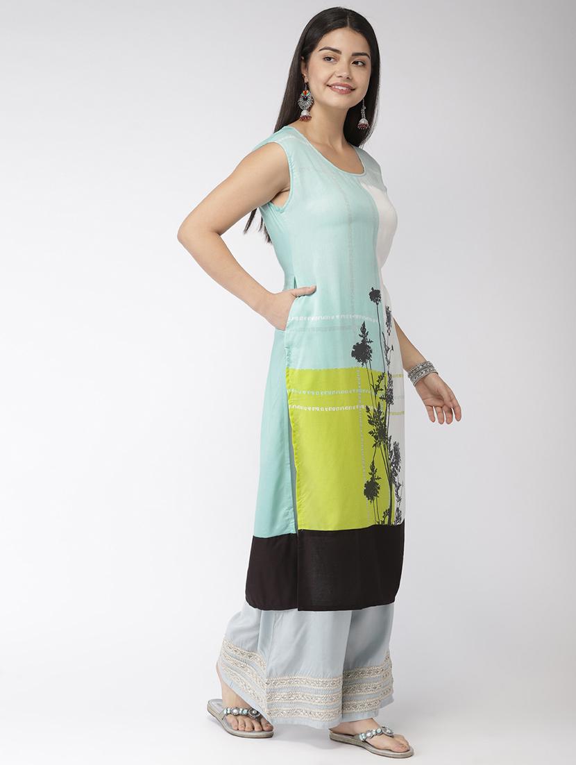 printed straight kurta - 17060700 - Zoom Image - 2