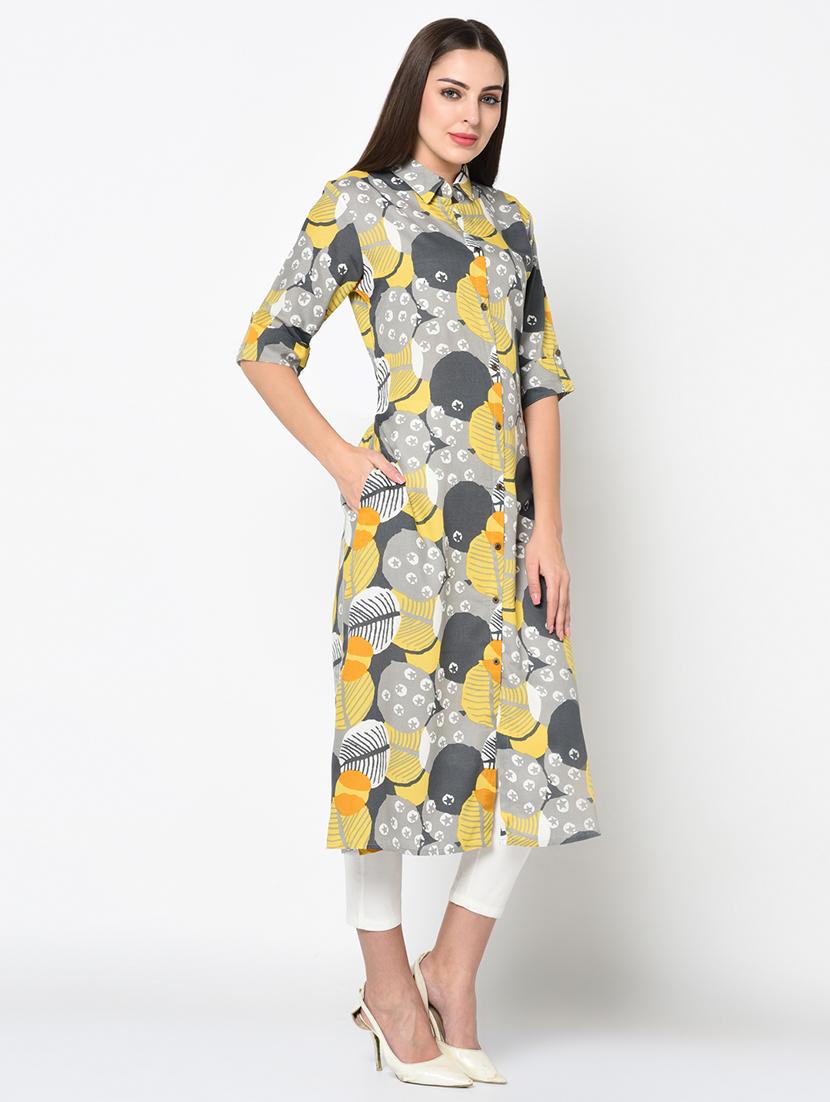printed straight kurta - 17060706 - Zoom Image - 2