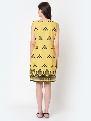 printed a-line ethnic dress - 17060712 - Standard Image - 4