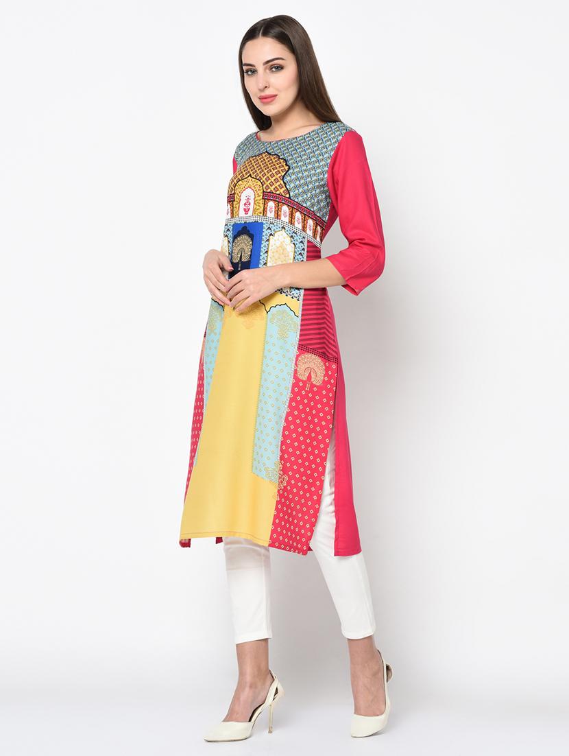 printed straight kurta - 17061215 - Zoom Image - 2