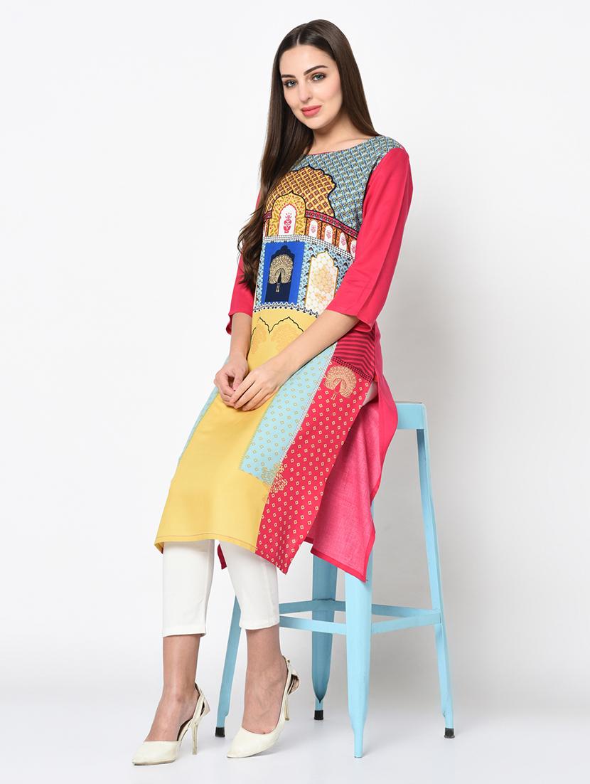 printed straight kurta - 17061215 - Zoom Image - 3