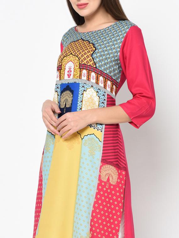 printed straight kurta - 17061215 - Zoom Image - 5