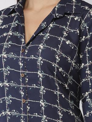 checkered a-line kurta - 17061217 - Standard Image - 5