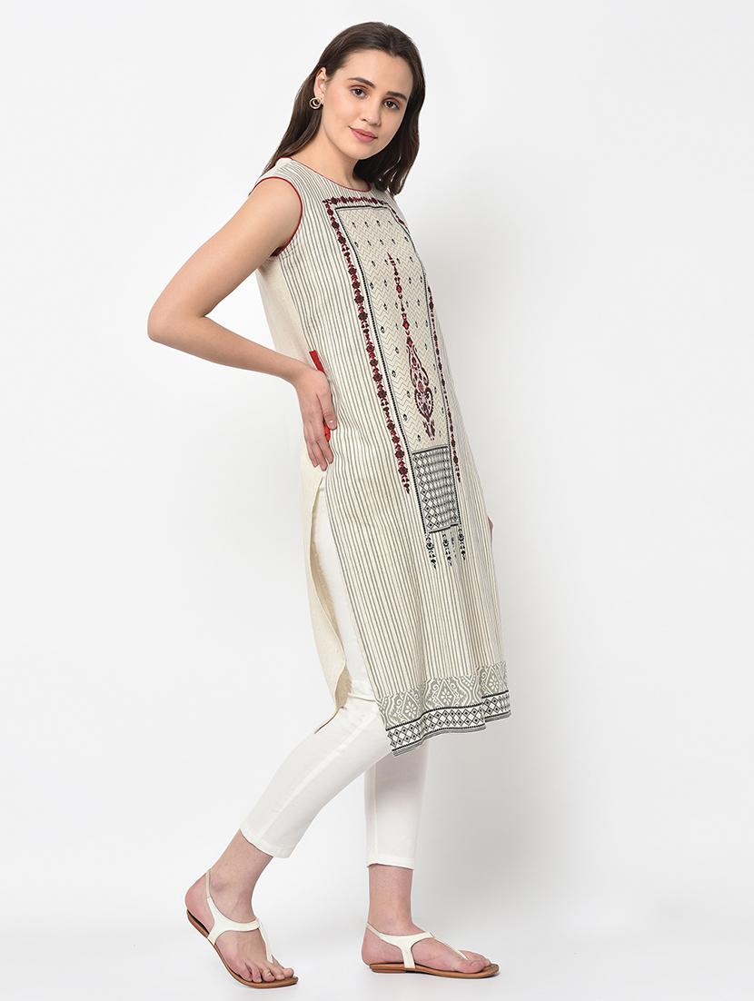 printed straight kurta - 17061237 - Zoom Image - 4