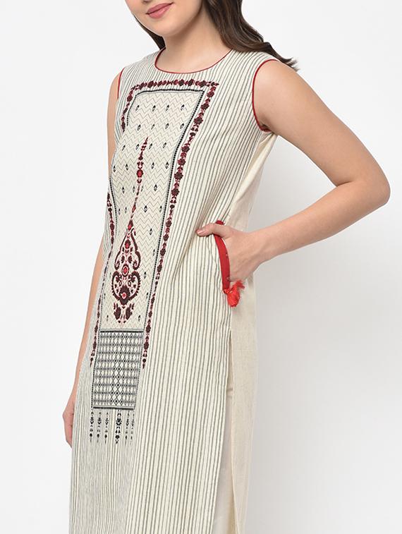 printed straight kurta - 17061237 - Zoom Image - 6