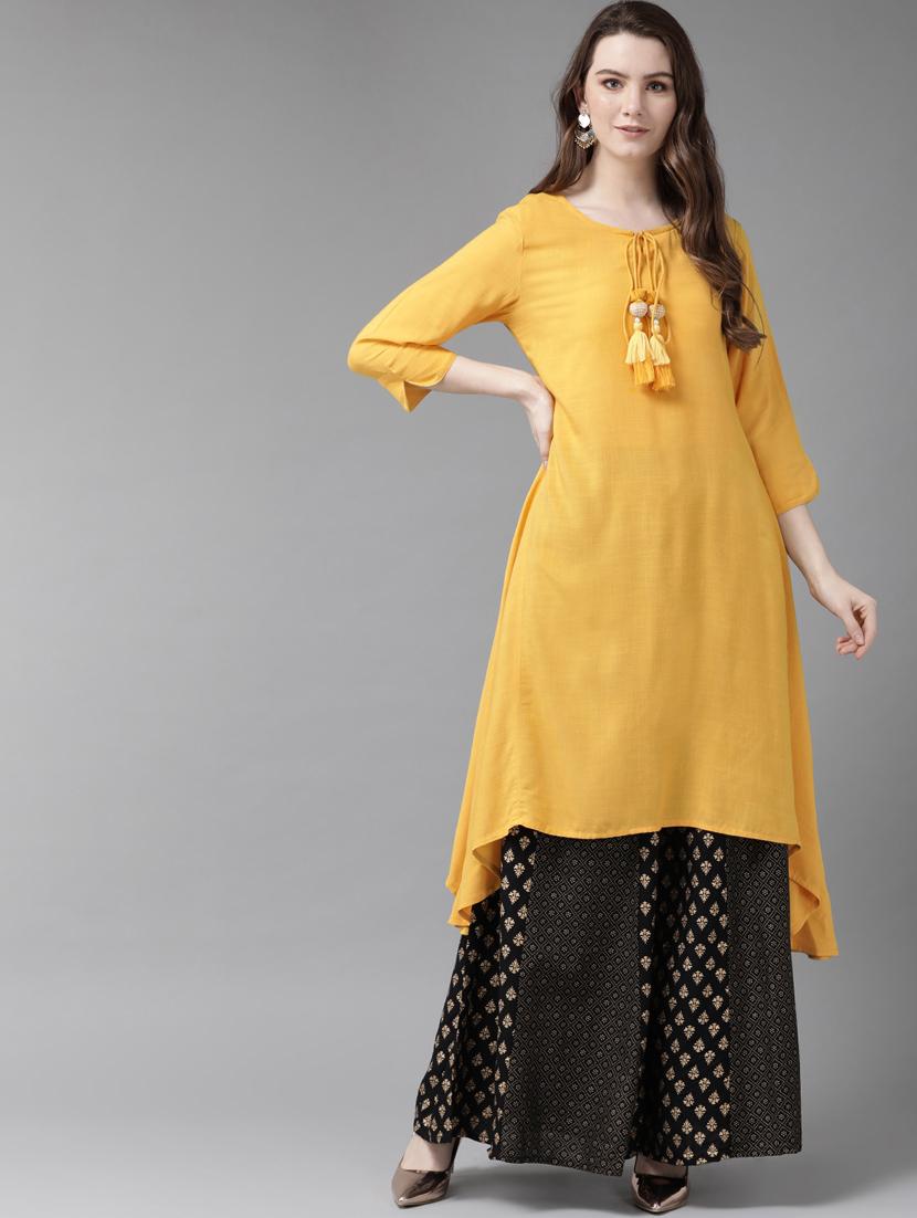 solid kurta palazzo set - 17062201 - Zoom Image - 1