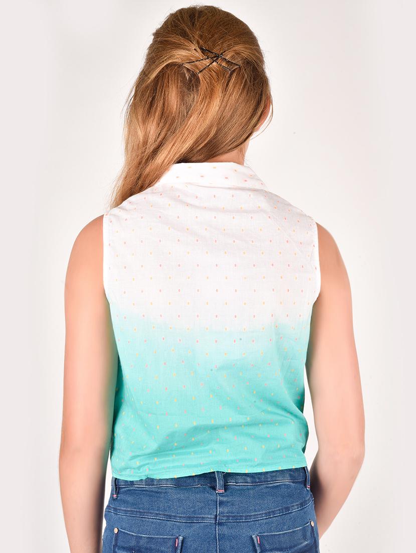 green cotton regular tops & tee - 17062605 - Zoom Image - 3