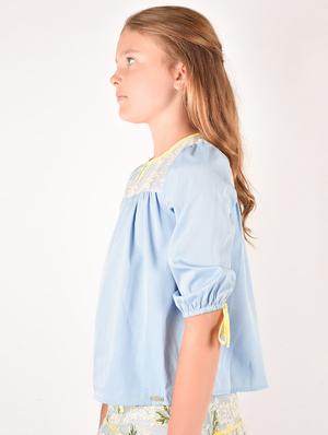 blue polyester regular tops & tee - 17062608 - Standard Image - 2