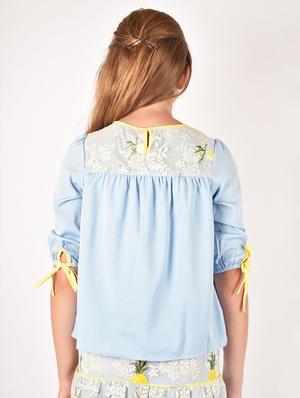 blue polyester regular tops & tee - 17062608 - Standard Image - 3