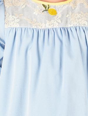 blue polyester regular tops & tee - 17062608 - Standard Image - 5