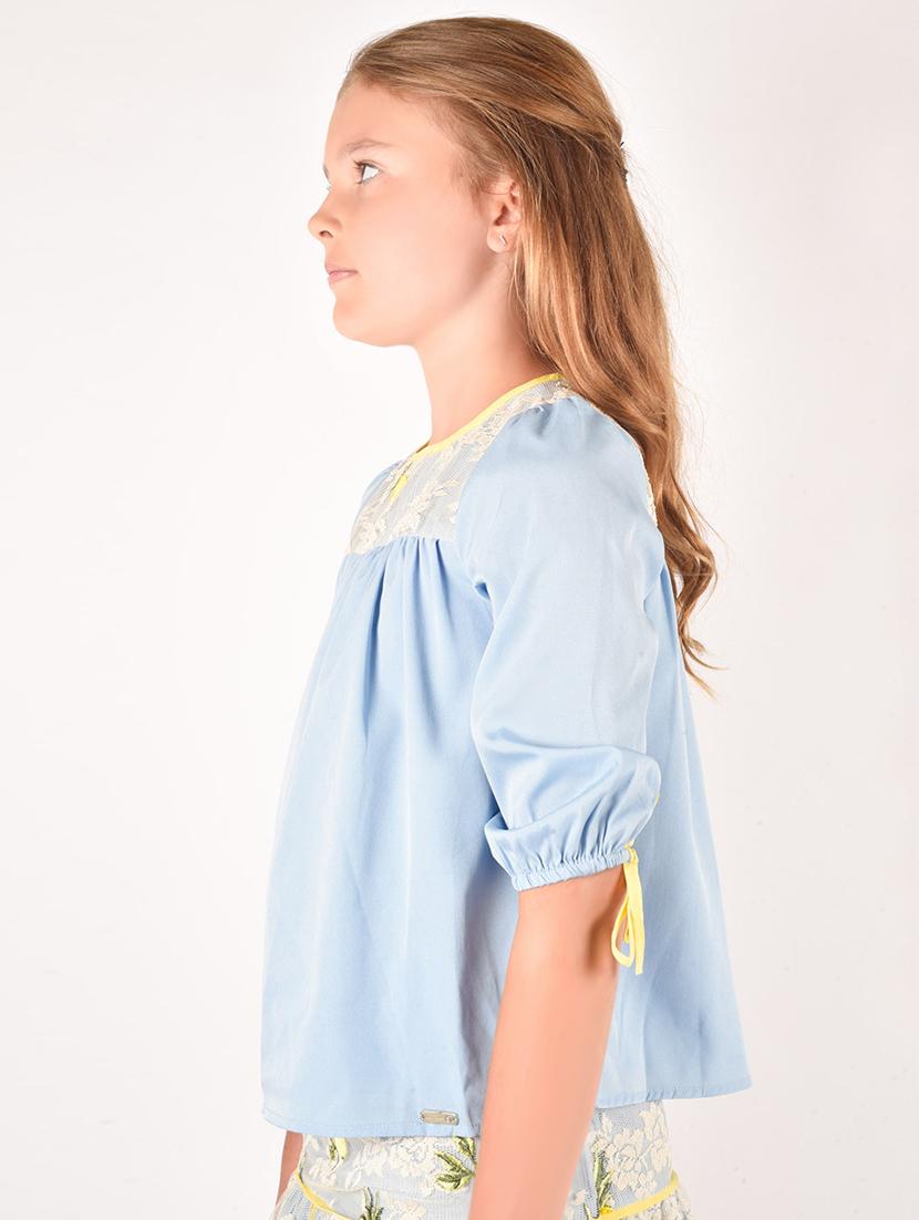 blue polyester regular tops & tee - 17062608 - Zoom Image - 2