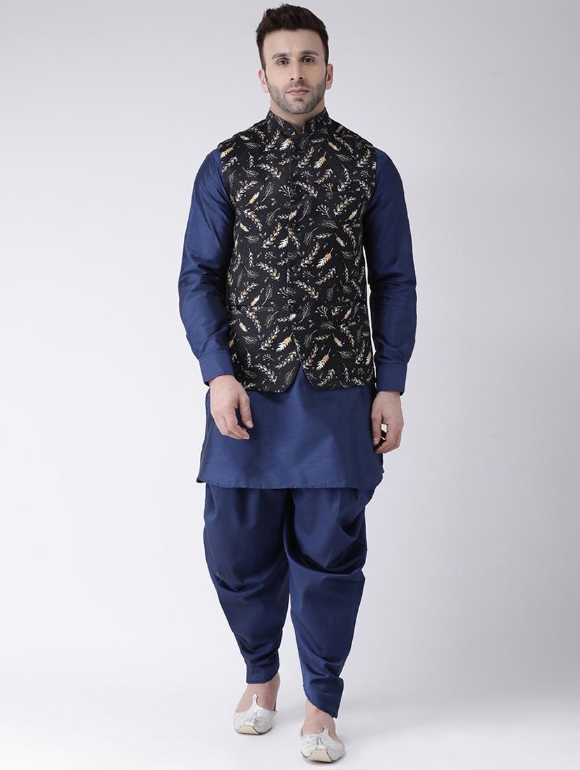 black printed nehru jacket - 17063734 - Zoom Image - 4