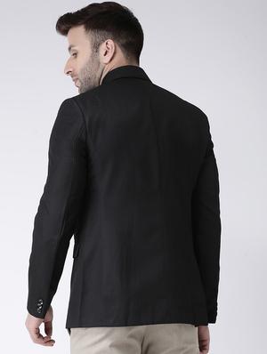 black solid single breasted casual blazer - 17063747 - Standard Image - 3