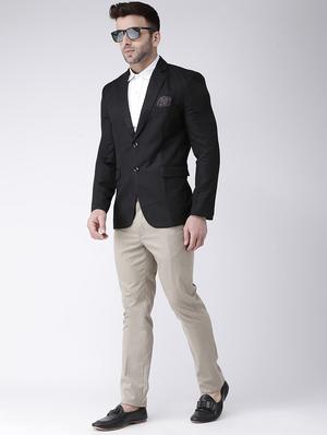 black solid single breasted casual blazer - 17063747 - Standard Image - 4