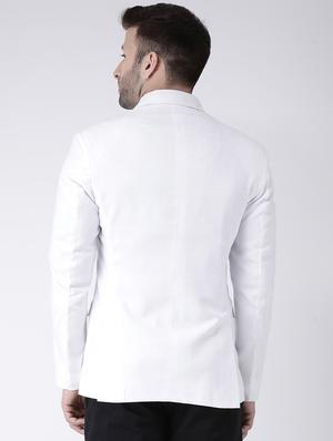 white solid single breasted casual blazer - 17063748 - Standard Image - 3