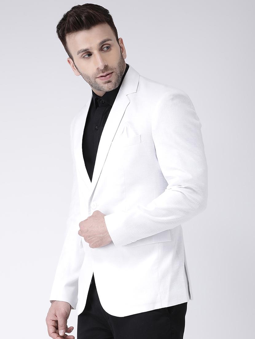 white solid single breasted casual blazer - 17063748 - Zoom Image - 2