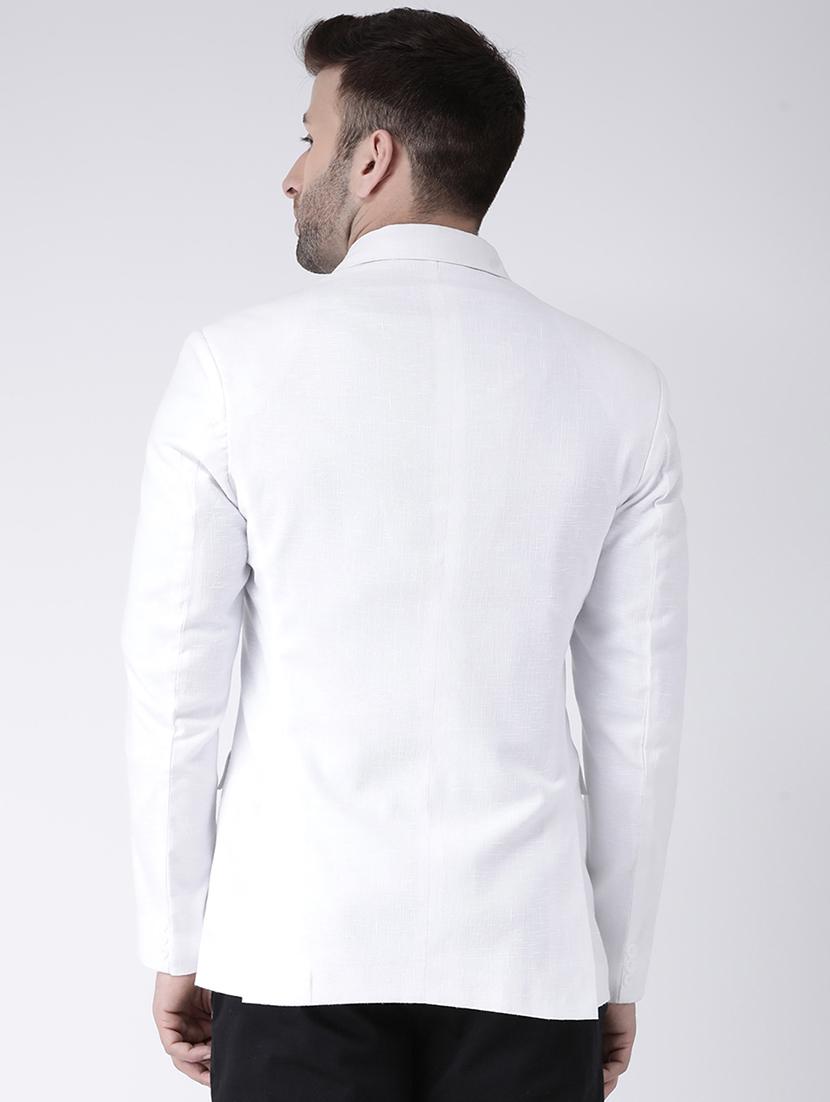 white solid single breasted casual blazer - 17063748 - Zoom Image - 3
