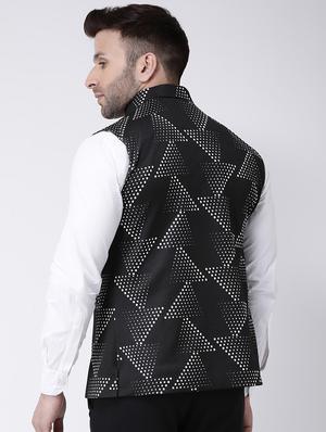 black printed nehru jacket - 17063766 - Standard Image - 3