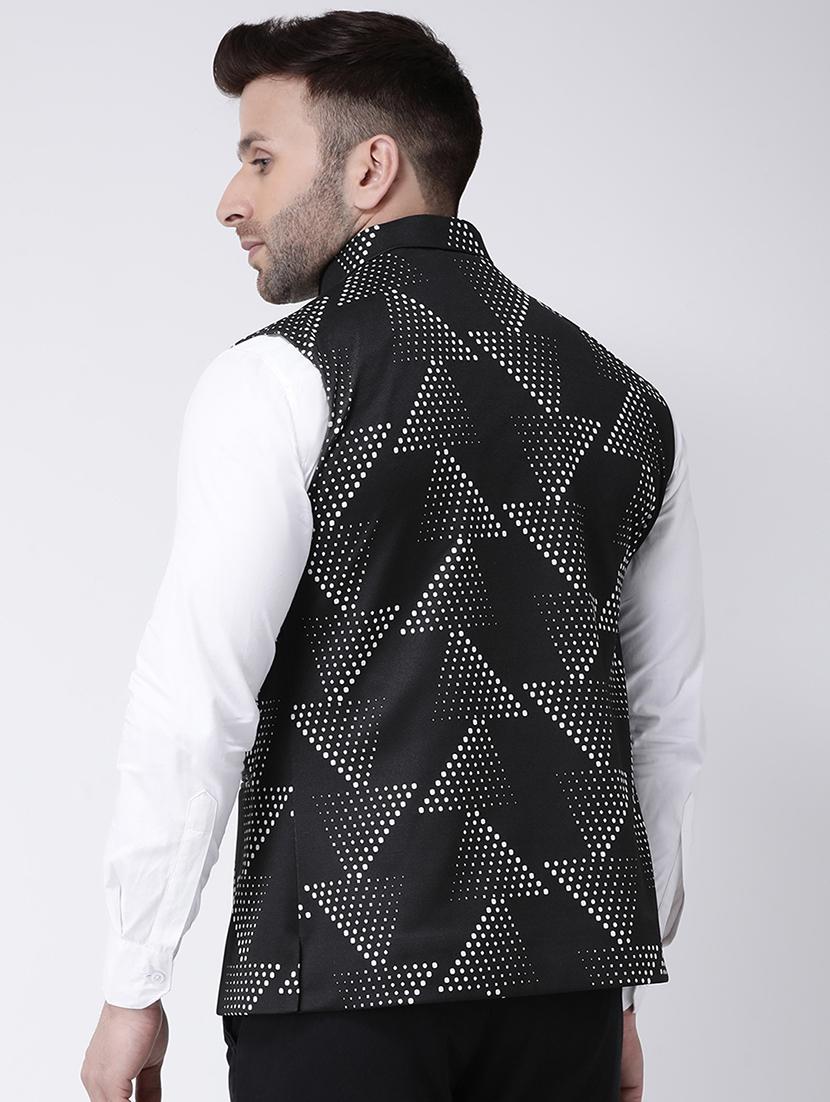 black printed nehru jacket - 17063766 - Zoom Image - 3