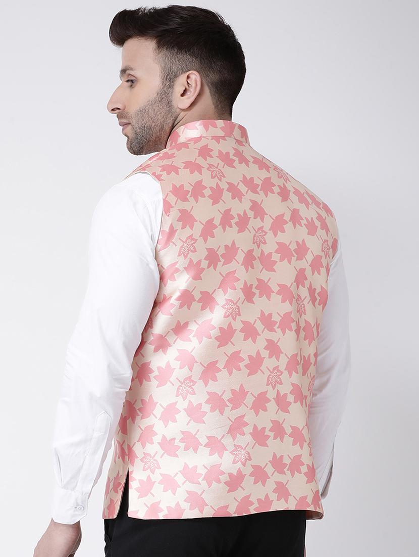pink printed nehru jacket - 17063771 - Zoom Image - 3
