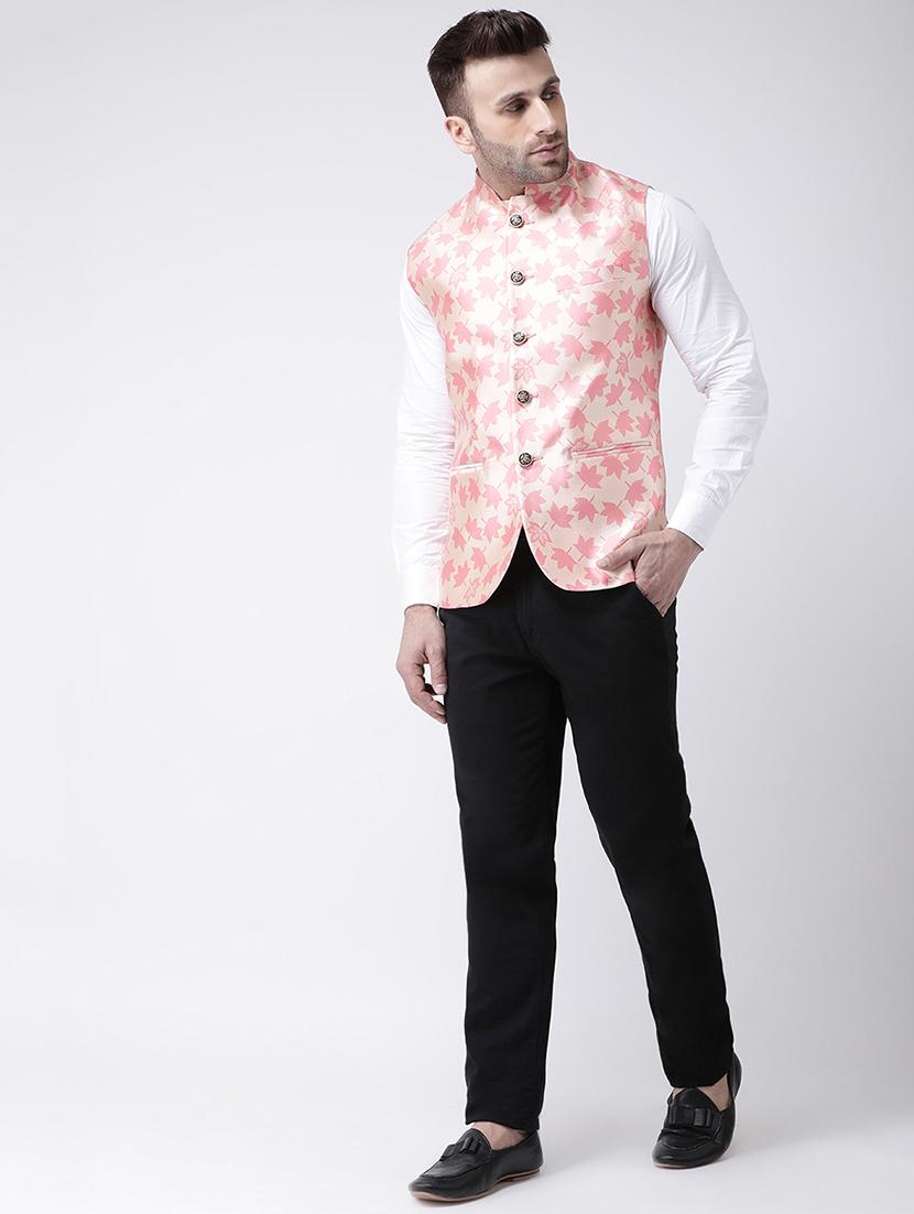 pink printed nehru jacket - 17063771 - Zoom Image - 4