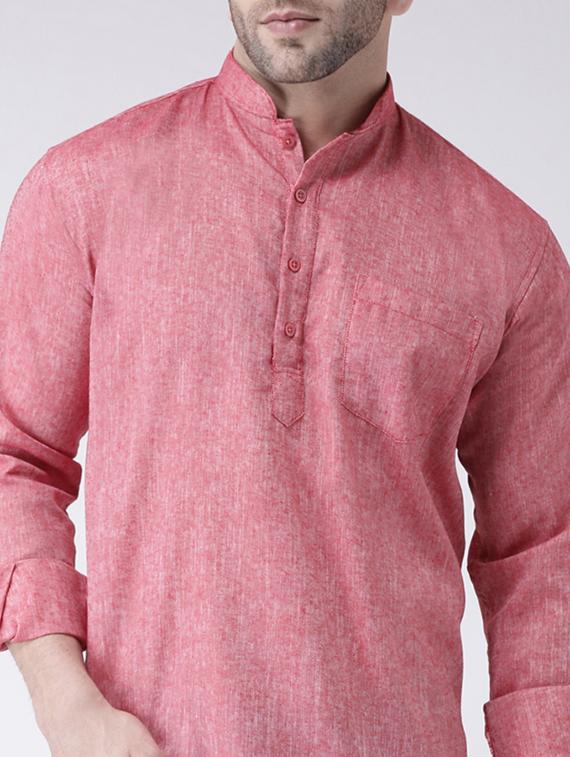 pink solid short kurta - 17063785 - Zoom Image - 5