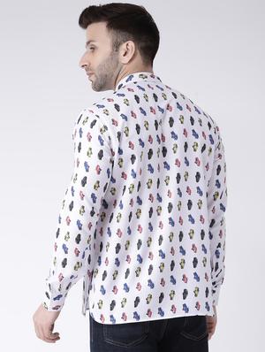 white printed short kurta - 17063788 - Standard Image - 3