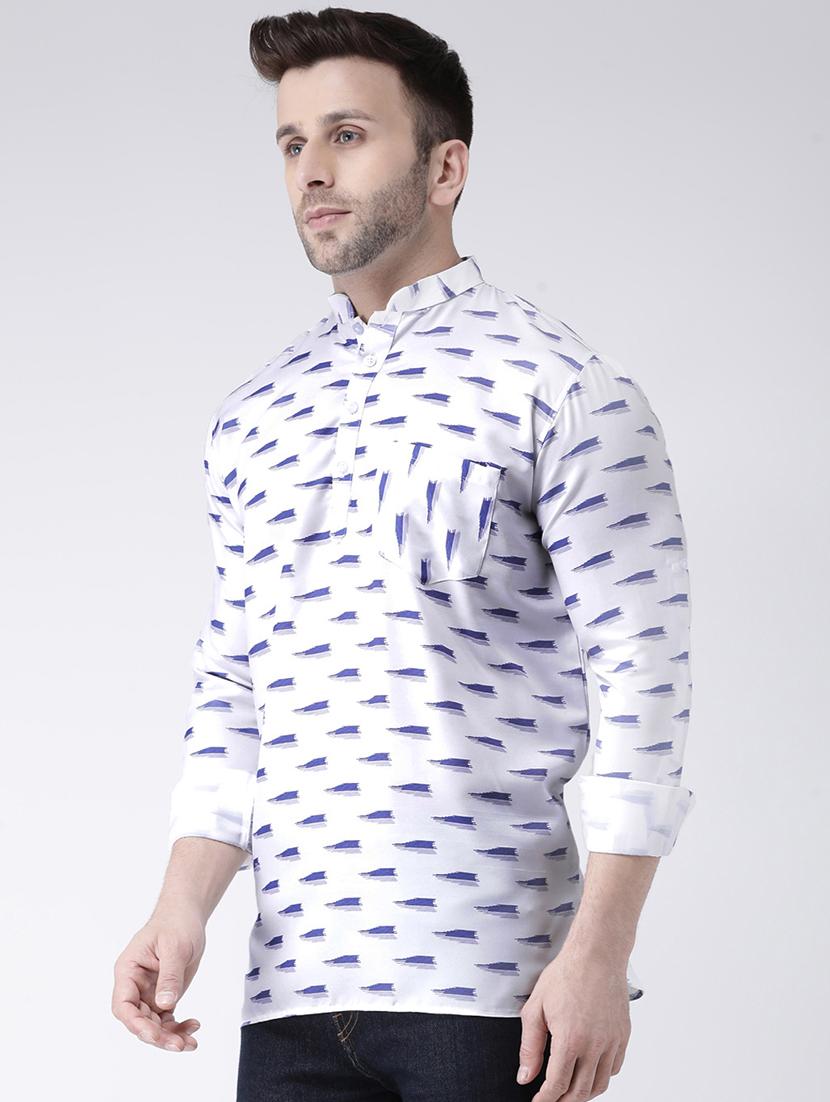 white printed short kurta - 17063792 - Zoom Image - 2