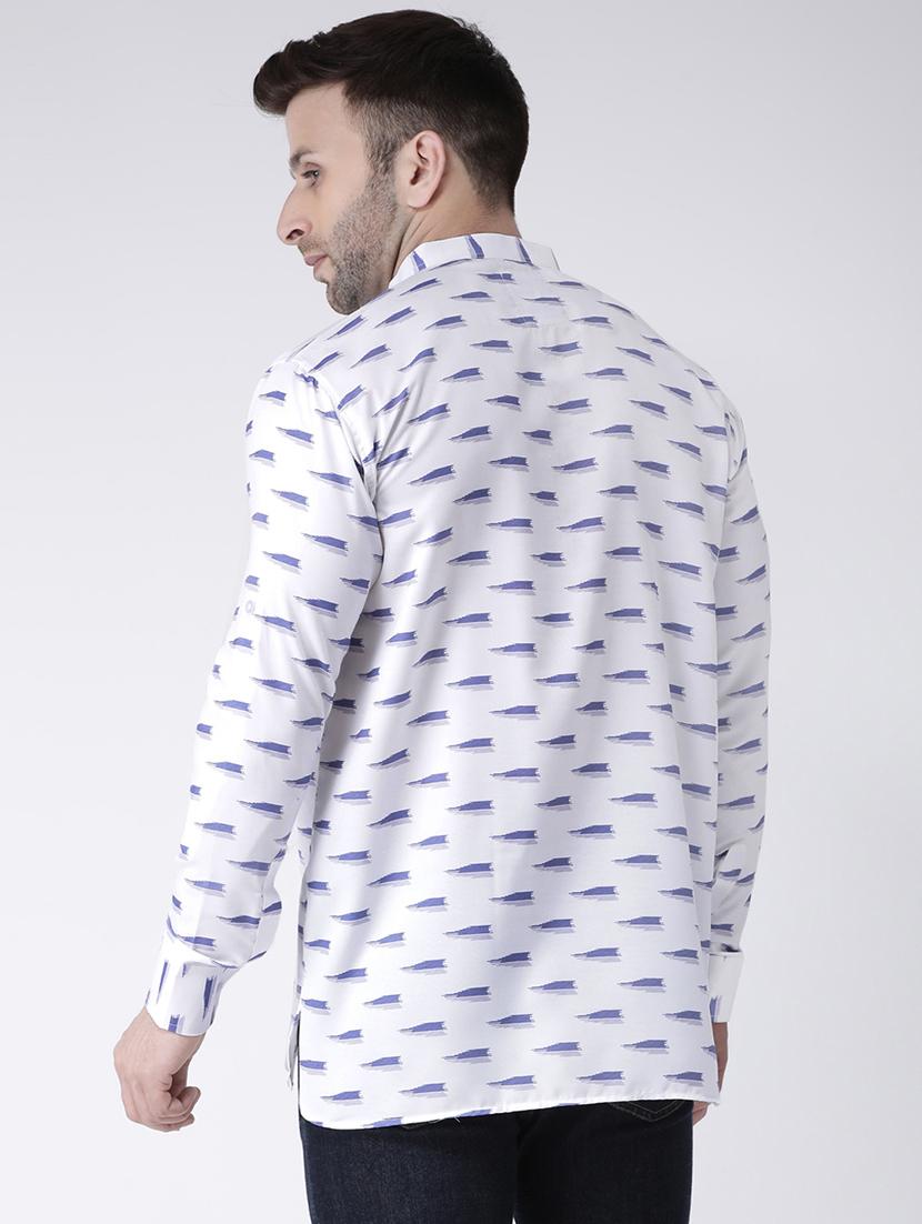 white printed short kurta - 17063792 - Zoom Image - 3