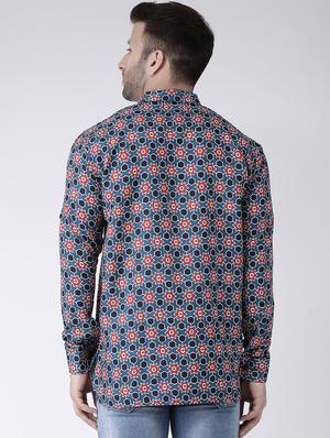 blue printed short kurta - 17063795 - Standard Image - 3